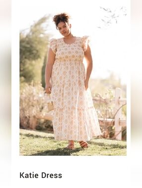 JessaKae Katie Maxi Dress in Cream and Gold